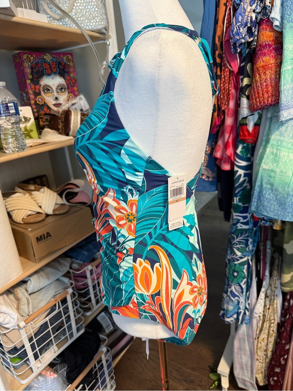 Jantzen Tropical Tummy Control One-Piece Swimsuit | NWT | Size 12 and 14 - Picture 3 of 7